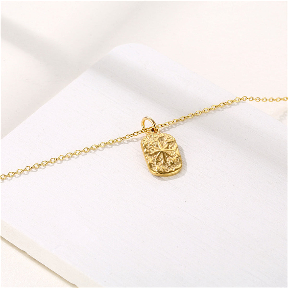 18K Gold-Plated Star Card Pendant Necklace