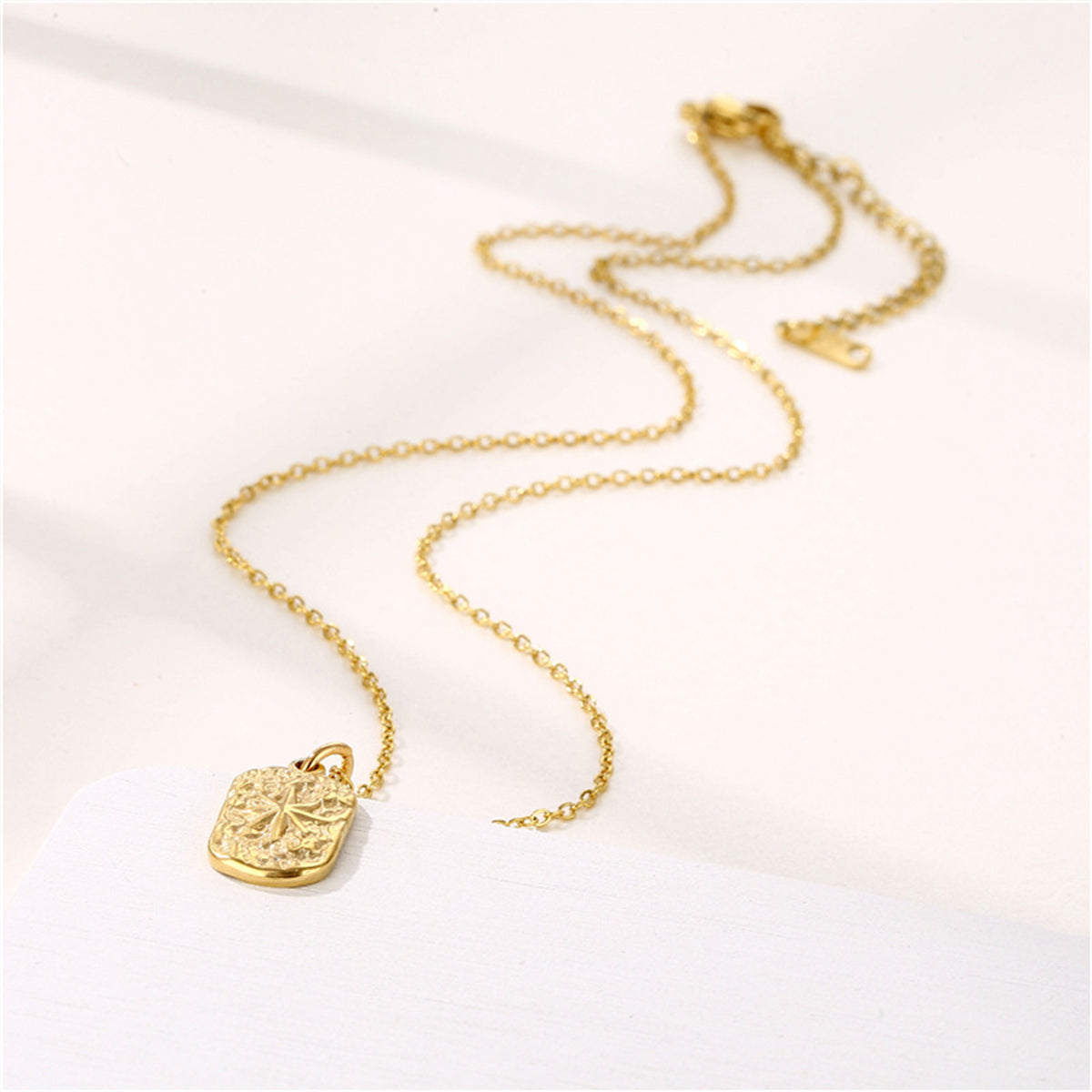 18K Gold-Plated Star Card Pendant Necklace