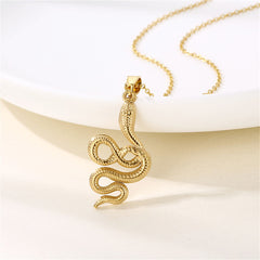 18K Gold-Plated Snake Pendant Necklace