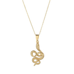 18K Gold-Plated Snake Pendant Necklace