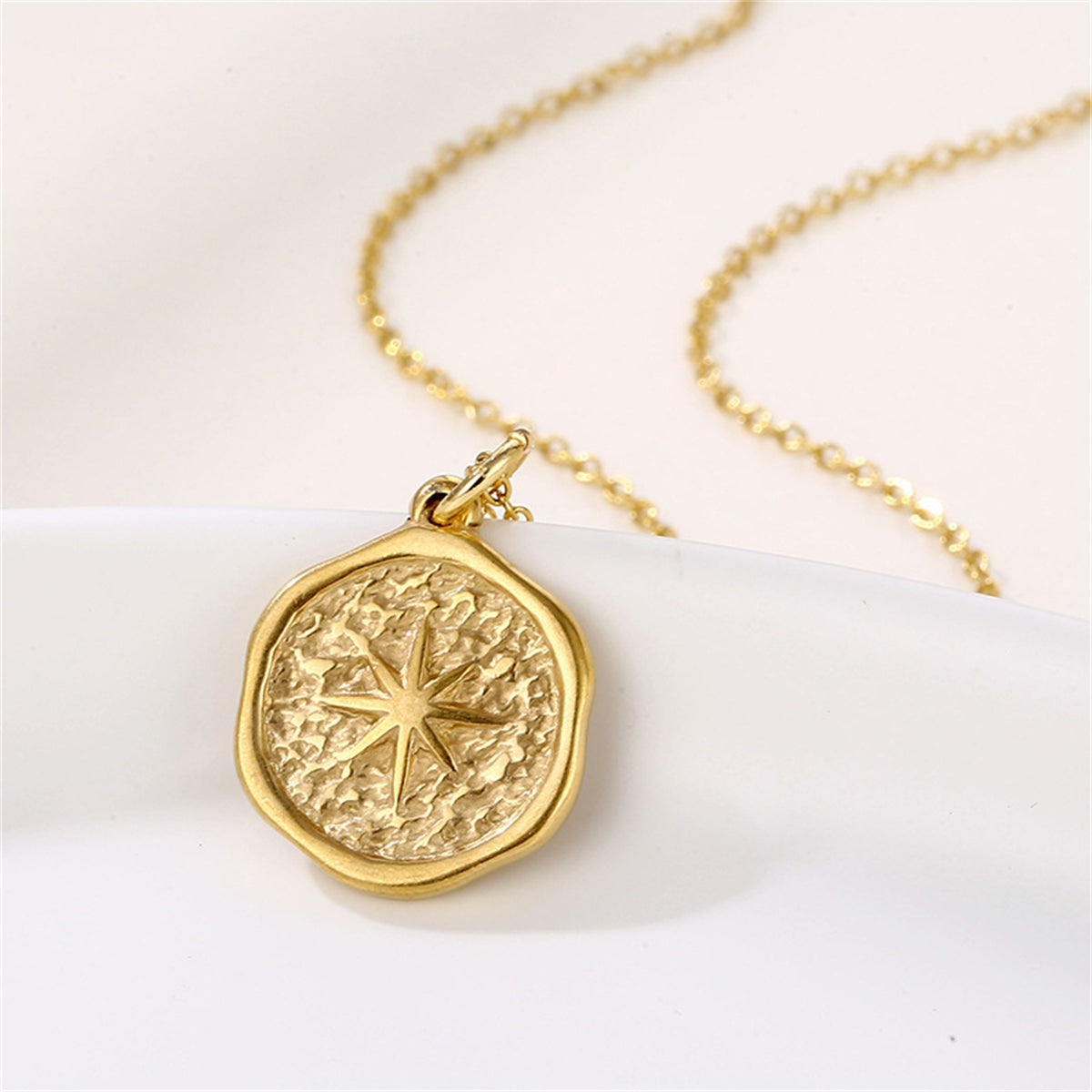 18K Gold-Plated Star Coin Pendant Necklace