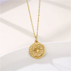 18K Gold-Plated Star Coin Pendant Necklace