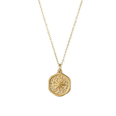 18K Gold-Plated Star Coin Pendant Necklace