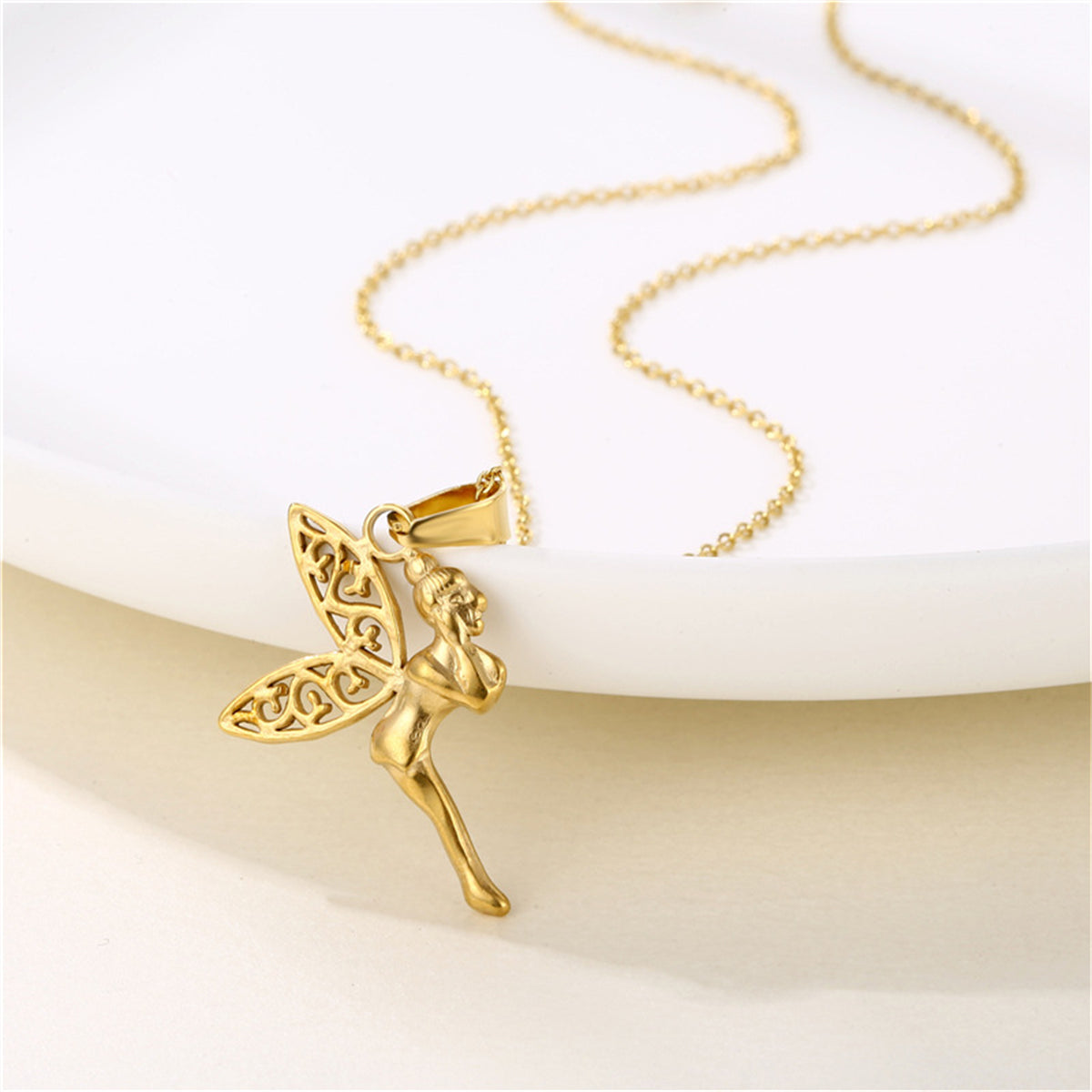 18K Gold-Plated Fairy Pendant Necklace