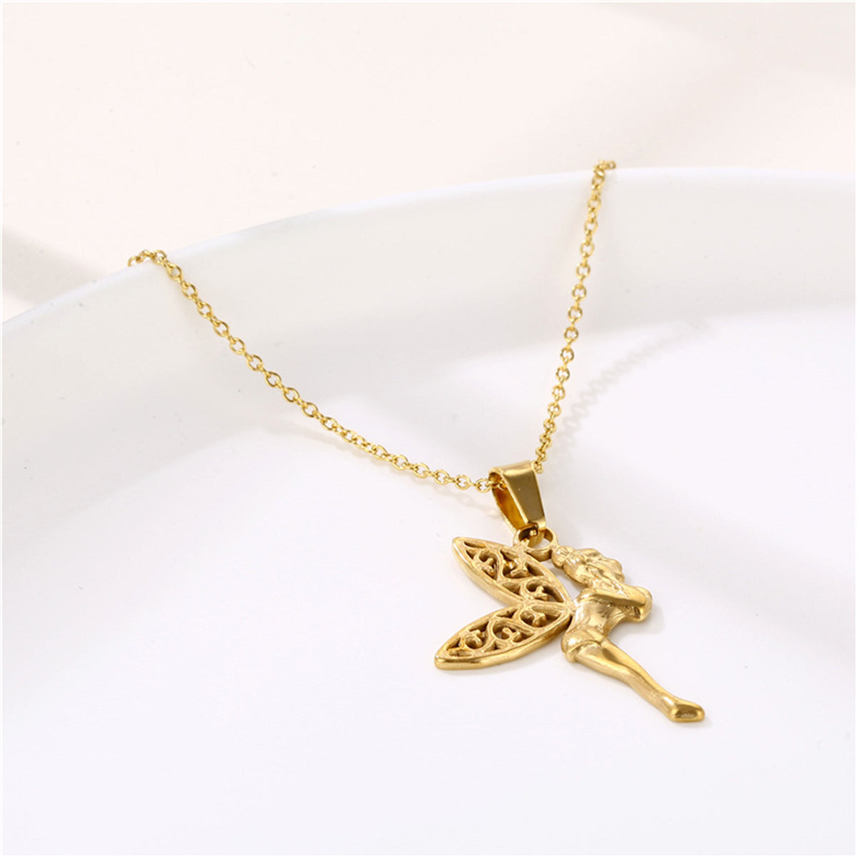 18K Gold-Plated Fairy Pendant Necklace