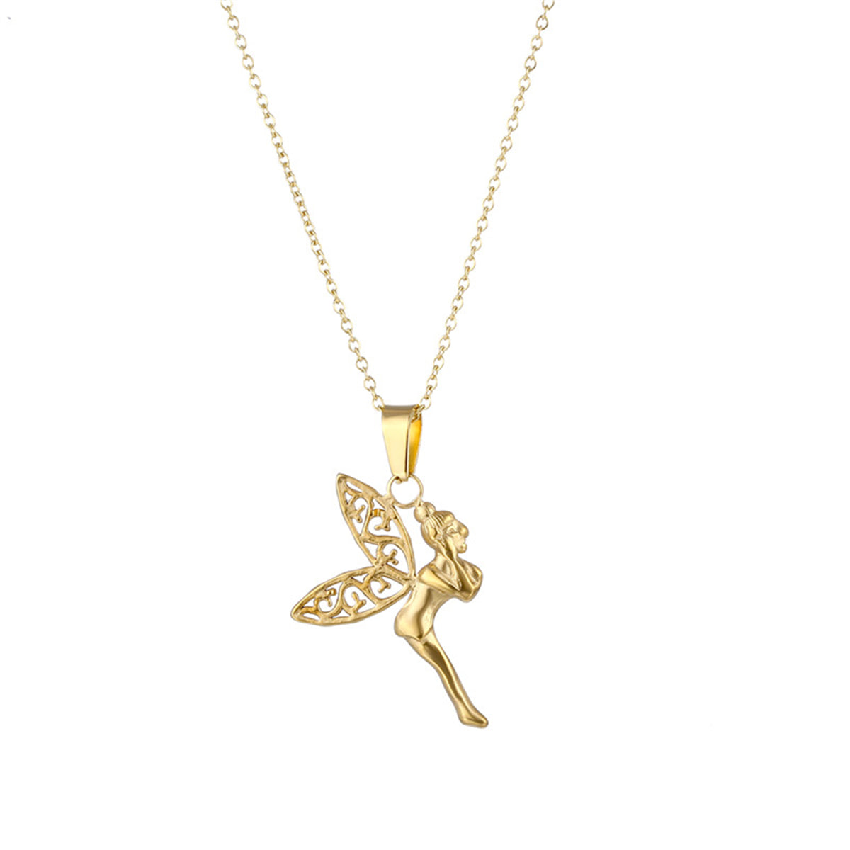 18K Gold-Plated Fairy Pendant Necklace