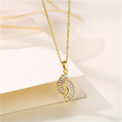 Crystal & 18K Gold-Plated Botanical Pendant Necklace