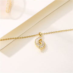 Crystal & 18K Gold-Plated Botanical Pendant Necklace