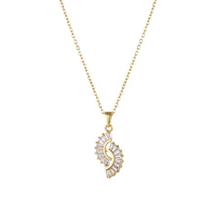 Crystal & 18K Gold-Plated Botanical Pendant Necklace