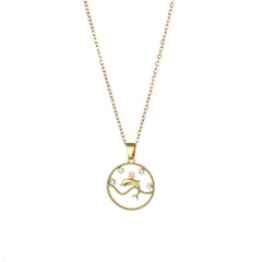 Cubic Zirconia & 18K Gold-Plated Dolphin Pendant Necklace