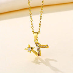 Cubic Zirconia & 18K Gold-Plated Shooting Star Pendant Necklace