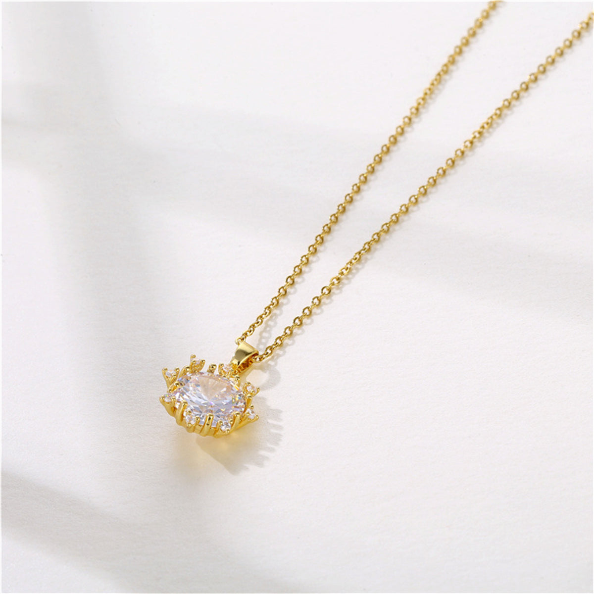 Crystal & Cubic Zirconia Sun Pendant Necklace