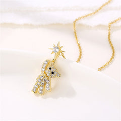 Cubic Zirconia & 18K Gold-Plated Star Bear Pendant Necklace