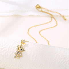 Cubic Zirconia & 18K Gold-Plated Star Bear Pendant Necklace