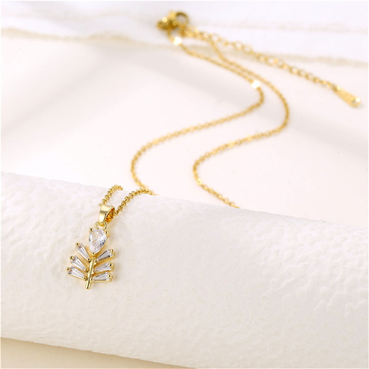 Crystal & 18K Gold-Plated Branch Pendant Necklace