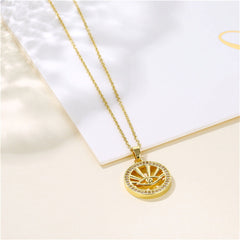 Cubic Zirconia & 18K Gold-Plated Eye Pendant Necklace