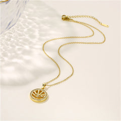 Cubic Zirconia & 18K Gold-Plated Eye Pendant Necklace