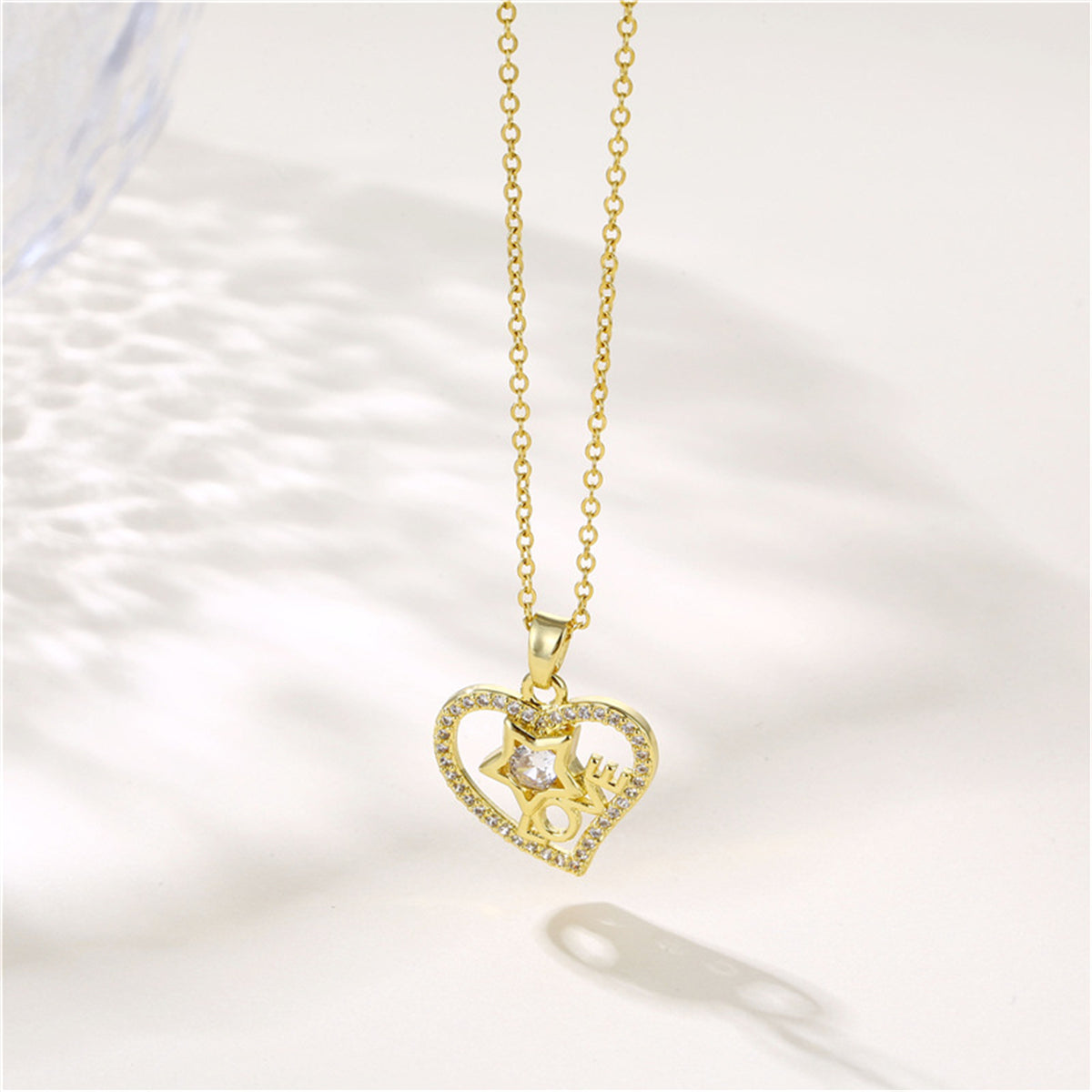 Crystal & Cubic Zirconia 18K Gold-Plated 'Love' Heart Pendant Necklace