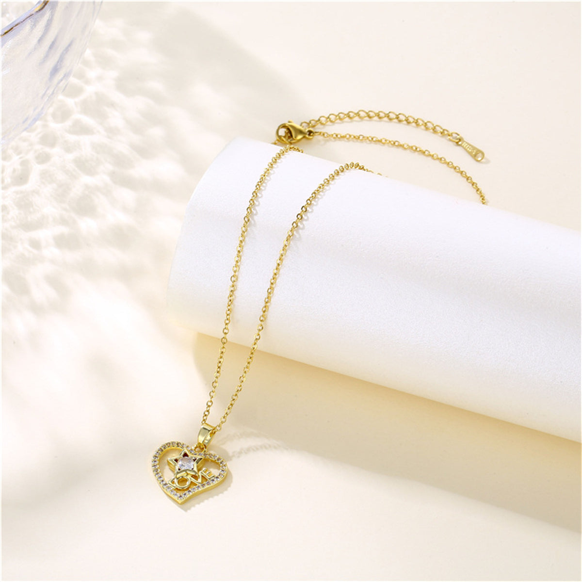 Crystal & Cubic Zirconia 18K Gold-Plated 'Love' Heart Pendant Necklace