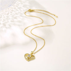 Crystal & Cubic Zirconia 18K Gold-Plated 'Love' Heart Pendant Necklace