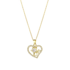 Crystal & Cubic Zirconia 18K Gold-Plated 'Love' Heart Pendant Necklace