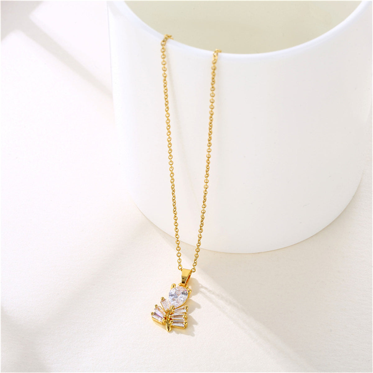 Crystal & 18K Gold-Plated Branch Pendant Necklace