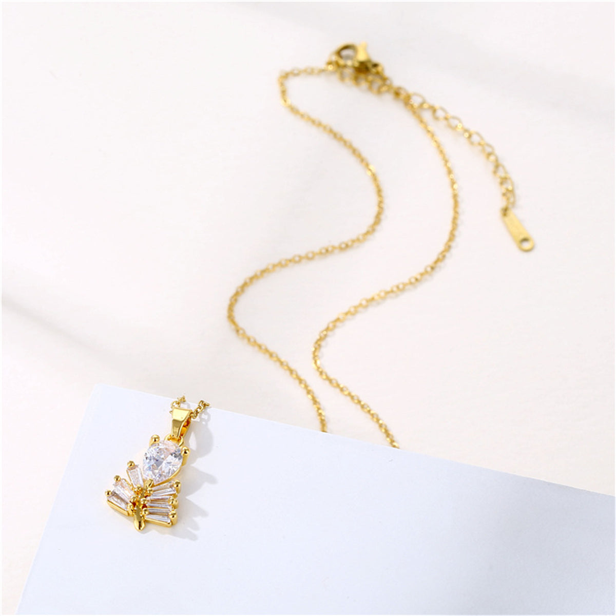 Crystal & 18K Gold-Plated Branch Pendant Necklace