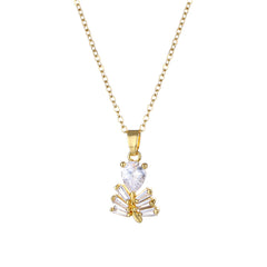 Crystal & 18K Gold-Plated Branch Pendant Necklace