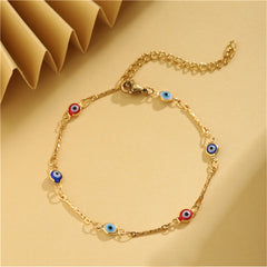 Navy Multicolor Acrylic & 18K Gold-Plated Eye Station Bracelet