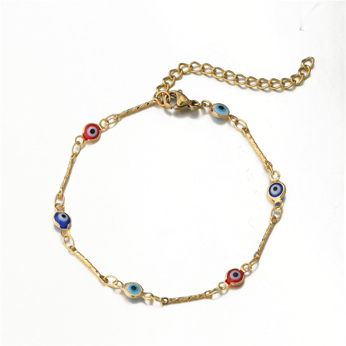 Navy Multicolor Acrylic & 18K Gold-Plated Eye Station Bracelet