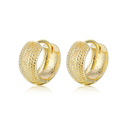 18K Gold-Plated Texture Huggie Earrings