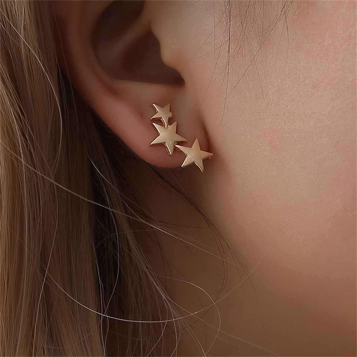 18K Gold-Plated Stars Ear Climbers