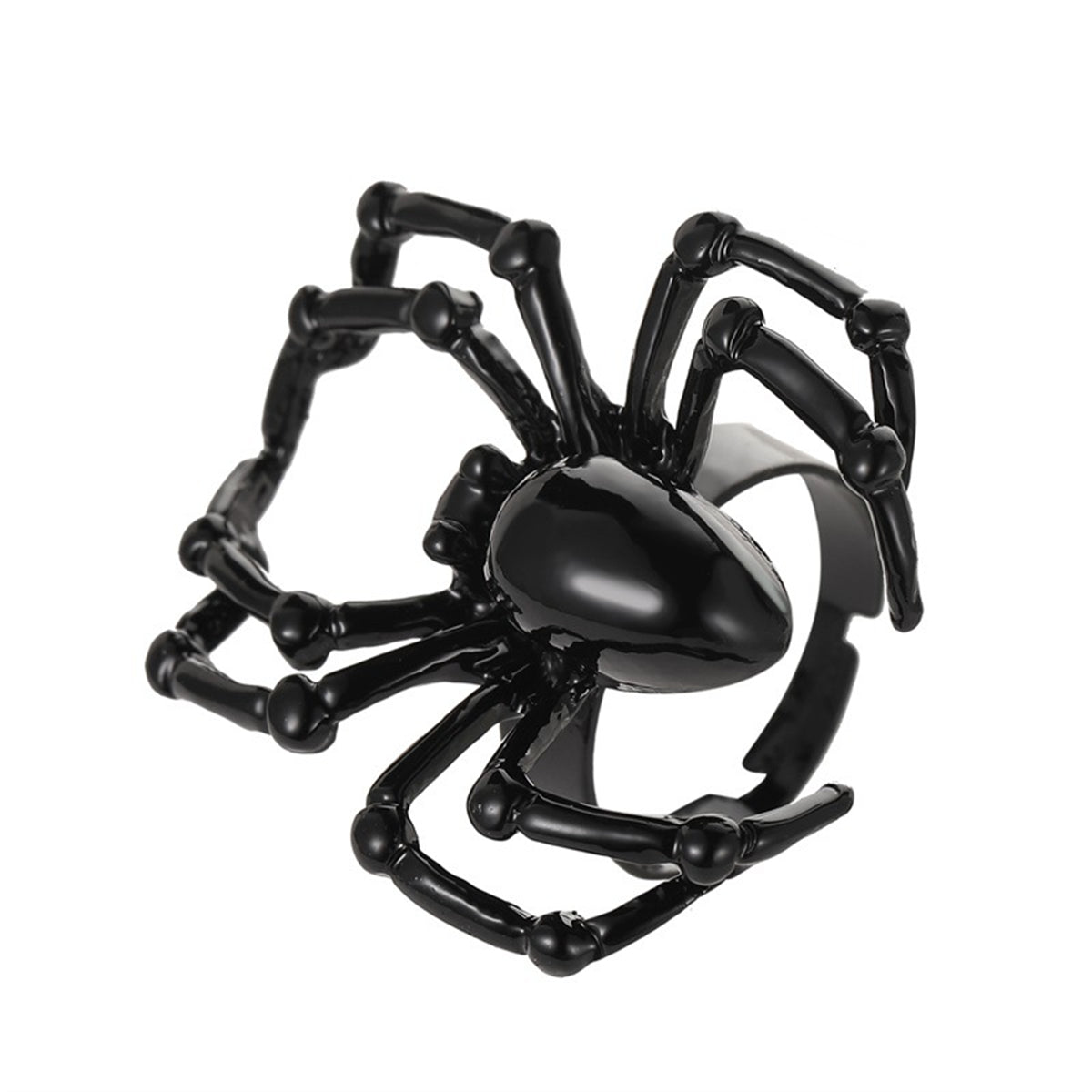 Black-Plated Spider Adjustable Ring