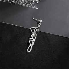 Silver-Plated Skeleton Drop Earrings