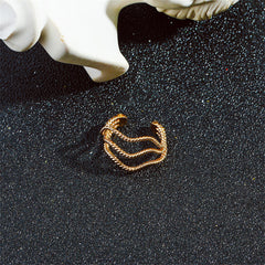 18K Gold-Plated Twine Layered Ear Cuff