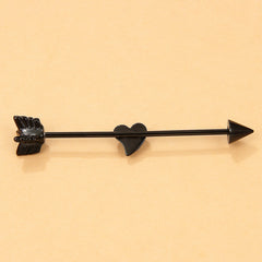 Black Heart & Arrow Ear Cuff