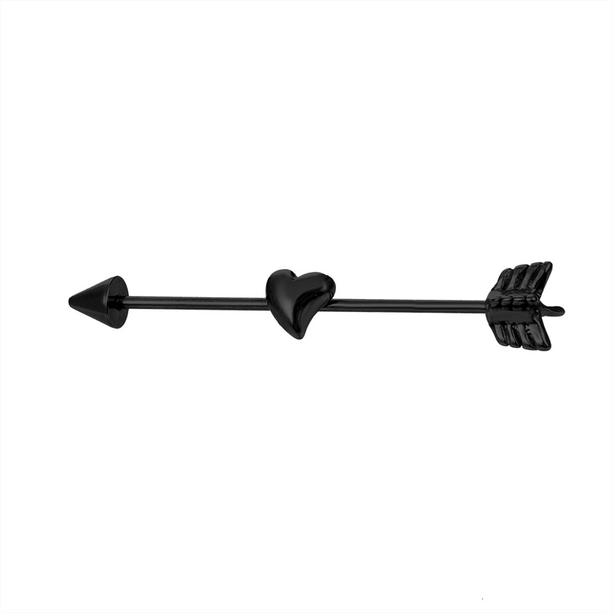 Black Heart & Arrow Ear Cuff