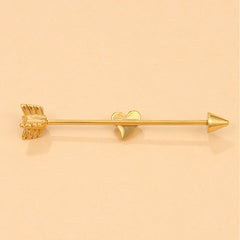 18K Gold-Plated Heart & Arrow Ear Cuff