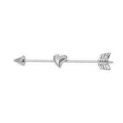 Silver-Plated Heart Arrow Ear Cuffs