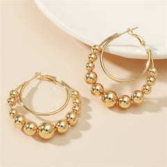 18K Gold-Plated Beaded Layered Hoop Earrings