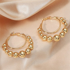 18K Gold-Plated Beaded Layered Hoop Earrings