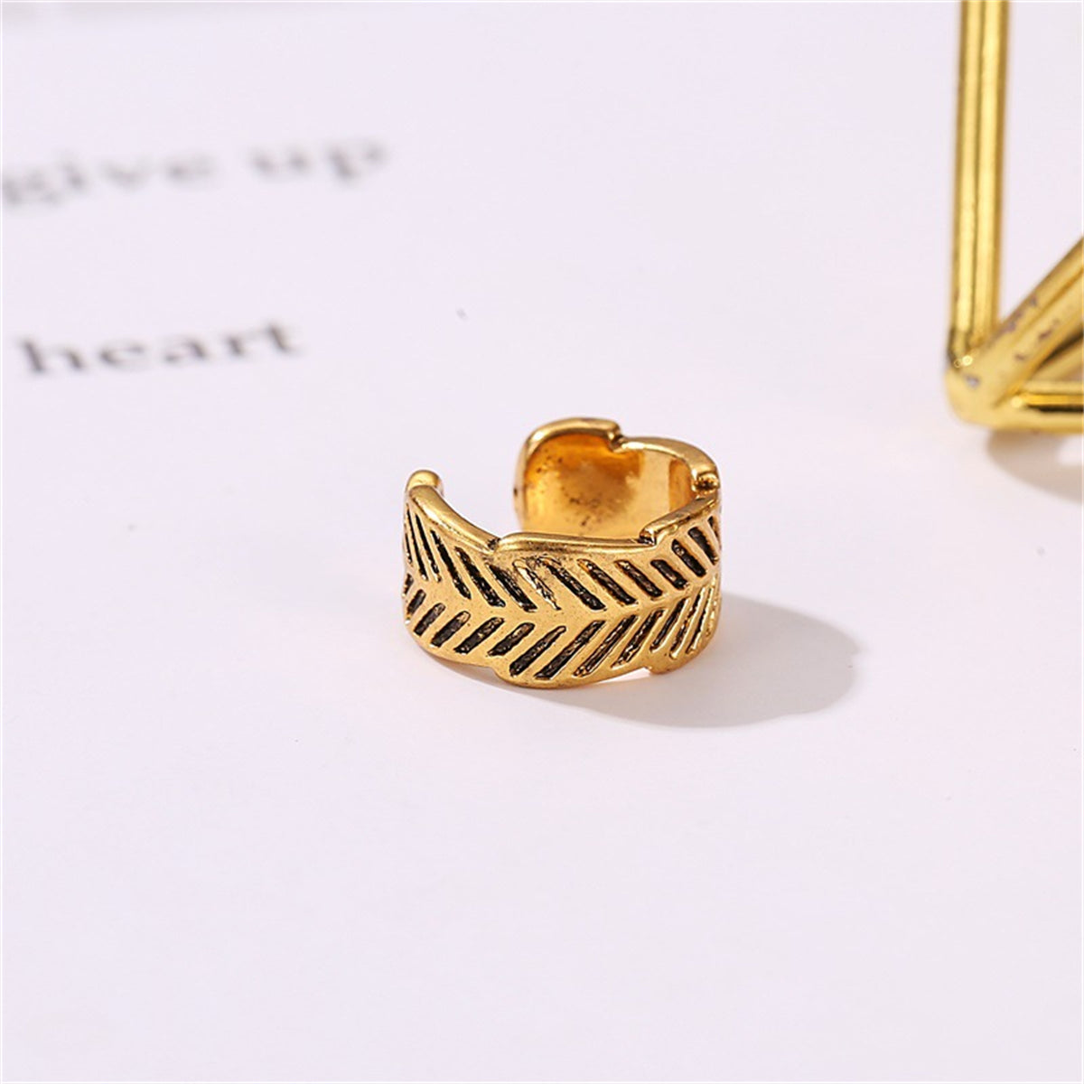 18K Gold-Plated Leaf Ear Cuff