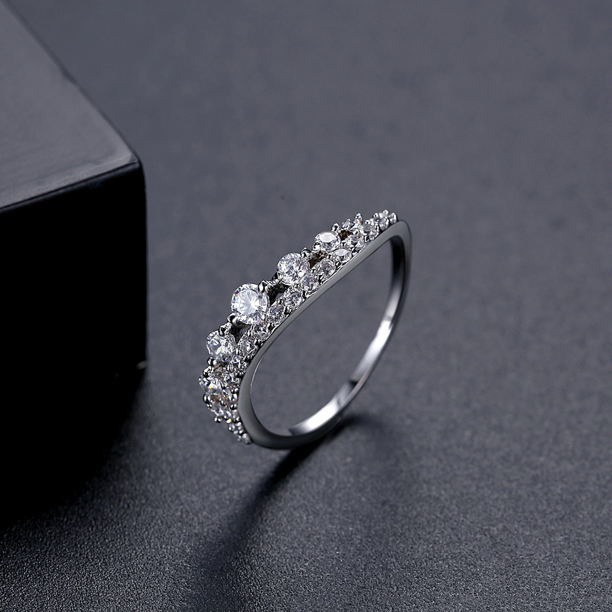 Crystal & Cubic Zirconia Thin Band Ring