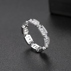 Crystal & Cubic Zirconia Thin Band Ring