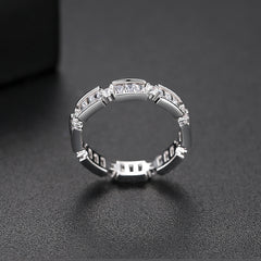 Crystal & Cubic Zirconia Thin Band Ring