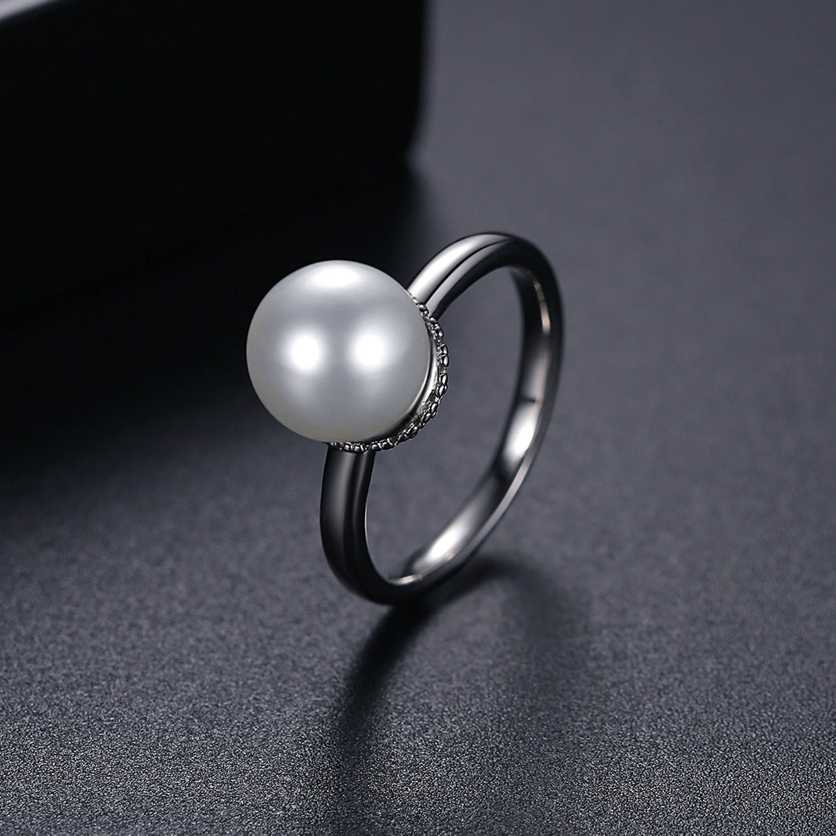 Pearl & Silver-Plated Ball Ring