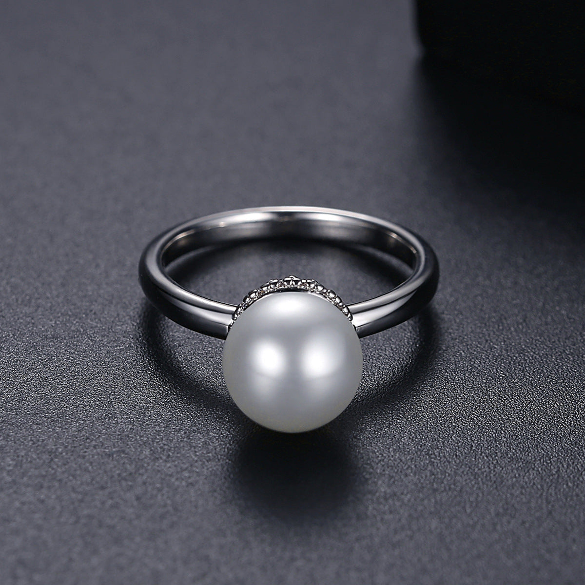 Pearl & Silver-Plated Ball Ring