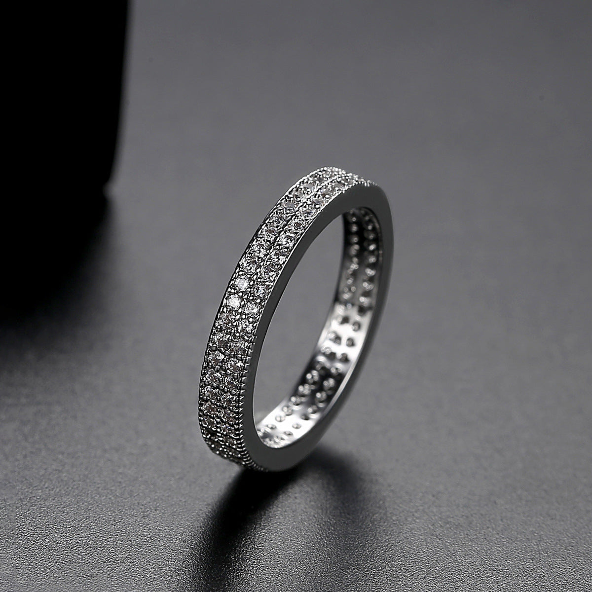 Cubic Zirconia & Silver-Plated Invisible Band