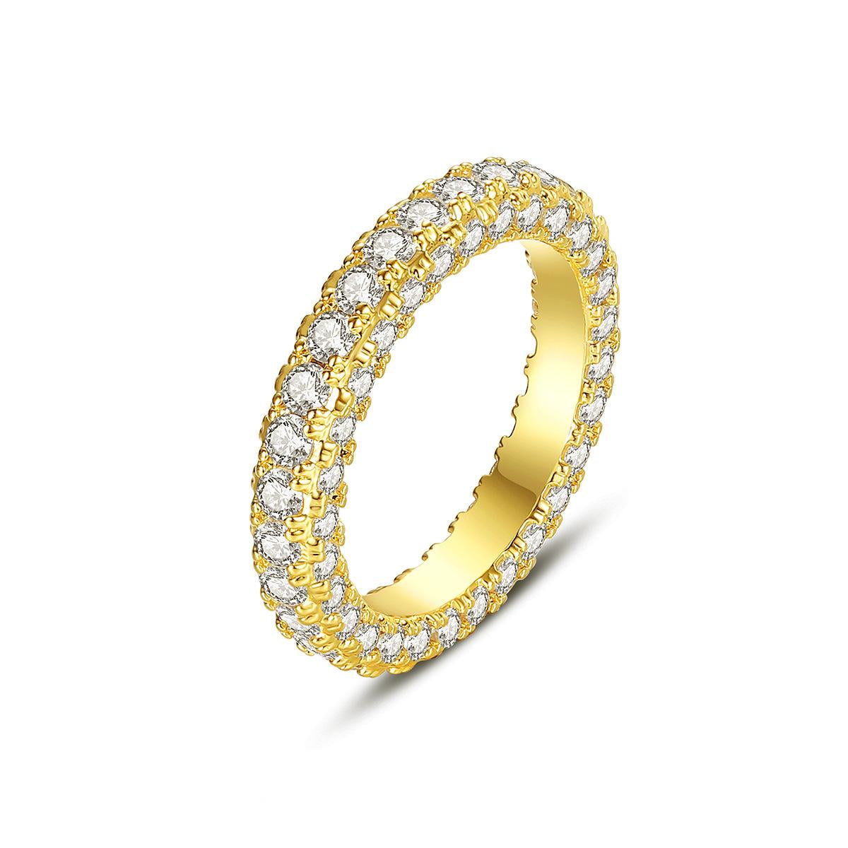 Cubic Zirconia & 18K Gold-Plated Band