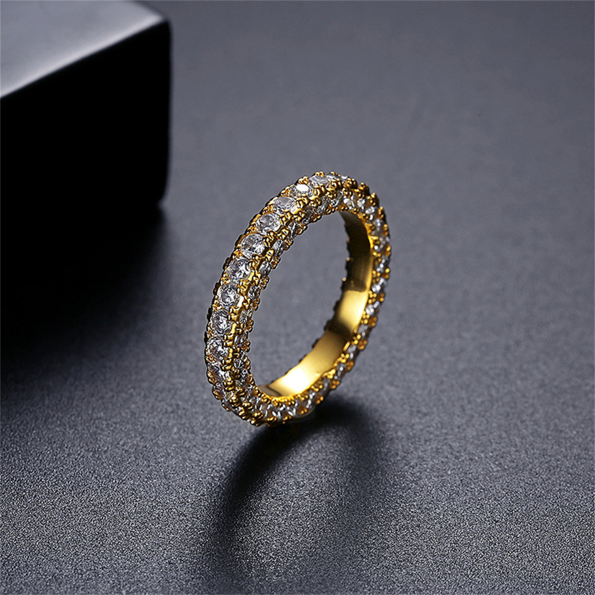 Cubic Zirconia & 18K Gold-Plated Band